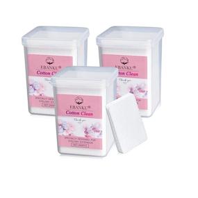 img 4 attached to 💆 EBANKU 600 PCS Eyelash Glue Wipes: Lint Free Cleaning Cotton for Eyelash Extensions & Nail Glue Nozzle - Non-woven Fabric Pads for Professional Eyelash Extension Supplies