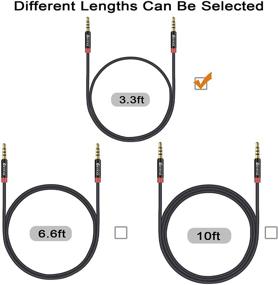 img 3 attached to Кабель TRRS для вспомогательного устройства, Devinal 3,5 мм 4-полюсный аудио-кабель, мужской разъем на мужской разъем, мини-джек, сетчатый нейлоновый кабель стерео 3,3 фута/1 м (2 штуки)