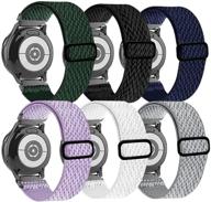 pohnui 6 pack 22mm stretchy nylon solo loop bands compatible with samsung galaxy watch 3 45mm/galaxy watch 46mm/gear s3 classic/frontier cell phones & accessories logo