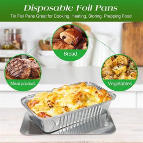 img 3 attached to 🍽️ 30 Pack Aluminum Foil Pans - Half Size Table Deep Pans - Disposable Tin Foil Pans Ideal for Cooking, Heating, Storing, and Prepping Food (1LB, 4.4x6.9)