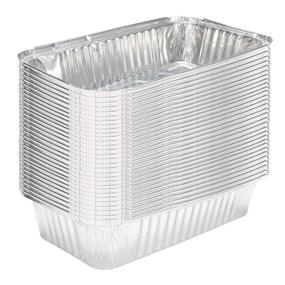 img 4 attached to 🍽️ 30 Pack Aluminum Foil Pans - Half Size Table Deep Pans - Disposable Tin Foil Pans Ideal for Cooking, Heating, Storing, and Prepping Food (1LB, 4.4x6.9)