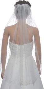 img 3 attached to 💎 Stardust Rhinestone Crystal Bridal Wedding Veil Fingertip Length 36-inch - Tier 1T