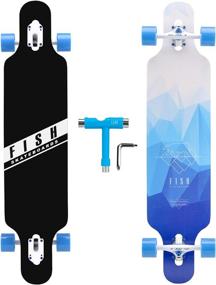 img 4 attached to 🐠 FISH SKATEBOARDS 41-Inch Downhill Longboard Skateboard: Premium Canadian Maple Construction, Complete Cruiser for Free-Style Riding