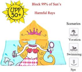 img 2 attached to 👙 HETH Kids Hooded Towel Swimsuit Coverup for Beach, Bath, and Pool - Multi-use Swimming Poncho Towel