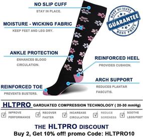 img 2 attached to 🧦 HLTPRO Compression Socks (4 Pairs) - Ultimate Support for Women & Men: Running, Travel, Athletic, Nurse, Medical