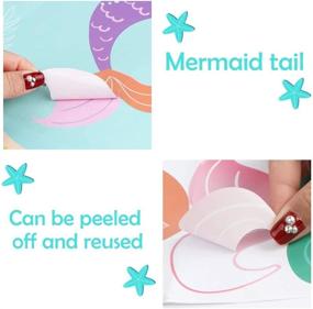 img 1 attached to 🧜 OurWarm Pin the Tail on the Mermaid Party Game: Under The Sea Fun with 36 Reusable Tails for Kids Birthday Decorations and Mermaid Party Supplies