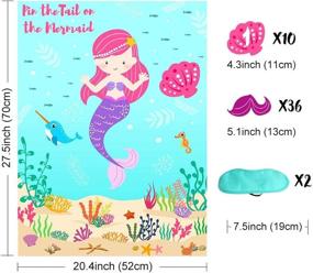 img 2 attached to 🧜 OurWarm Pin the Tail on the Mermaid Party Game: Under The Sea Fun with 36 Reusable Tails for Kids Birthday Decorations and Mermaid Party Supplies