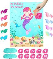 🧜 ourwarm pin the tail on the mermaid party game: under the sea fun with 36 reusable tails for kids birthday decorations and mermaid party supplies логотип