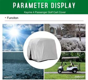 img 1 attached to 🏎️ 4 Passenger Golf Cart Cover | Heavy Duty Outdoor Cover for EZ Go, Club Car, and Yamaha Golf Carts | Waterproof, Sunproof, Dustproof | Fits Up to 112 Inch