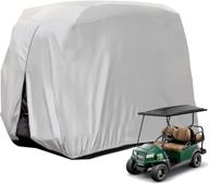 🏎️ 4 passenger golf cart cover | heavy duty outdoor cover for ez go, club car, and yamaha golf carts | waterproof, sunproof, dustproof | fits up to 112 inch logo