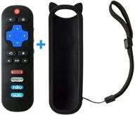 📺 motiexic remote control + black silicone case for lg roku smart tv 55lf5700 65lf5700 logo