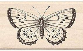 img 1 attached to 🦋 Inkadinkado Handrawn Butterfly Wood Stamp for Scrapbooking - Premium Quality 1 Piece Stamp, 1.75'' L x 3'' W