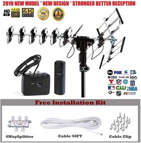 img 1 attached to 📺 FiveStar 2019 Newest Model Outdoor HD TV Antenna - Up to 200 Mile Long Range with Motorized 360 Degree Rotation, UHF/VHF/FM Radio and Infrared Remote Control - Advanced Design Plus Installation Kit