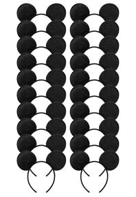 img 4 attached to CHuangQi 20pcs Solid Black Mouse Ears Headband - Enhance SEO