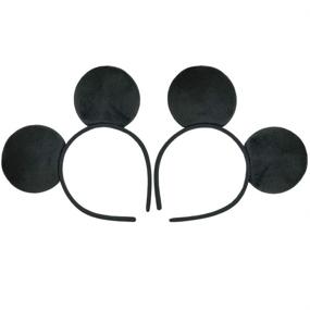 img 3 attached to CHuangQi 20pcs Solid Black Mouse Ears Headband - Enhance SEO