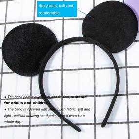 img 1 attached to CHuangQi 20pcs Solid Black Mouse Ears Headband - Enhance SEO