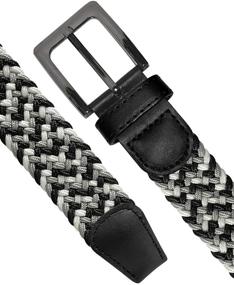 img 3 attached to Braided Elastic Stretch Leather GRY Men's Accessory: A Must-Have Addition to Your Wardrobe