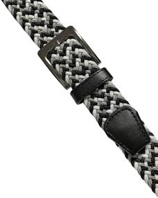 img 1 attached to Braided Elastic Stretch Leather GRY Men's Accessory: A Must-Have Addition to Your Wardrobe