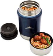 high sierra hs1660, 17 oz food thermos: insulated stainless steel, 12 hours warmth, leakproof lid & serving bowl, easy cleaning - midnight blue логотип