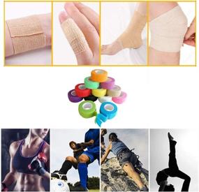 img 1 attached to 🐶 12 Pack Self Adhesive Wrap Bandage - Vet Wrap for Pets, Stretch Self-Adherent Cohesive Tape Rolls (1 Inches x 5 Yards Each, 12 Colors): Breathable Athletic Tape for Pets