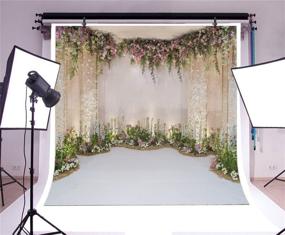 img 2 attached to 🌸 Leyiyi 8x8ft Floral Wedding Ceremony Backdrop: 3D Hall Decoration for Engagement & Marriage Celebration with Flower Blossom Arch Door - Stunning Vinyl Studio Prop