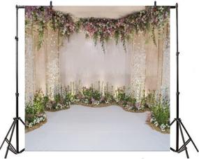 img 1 attached to 🌸 Leyiyi 8x8ft Floral Wedding Ceremony Backdrop: 3D Hall Decoration for Engagement & Marriage Celebration with Flower Blossom Arch Door - Stunning Vinyl Studio Prop