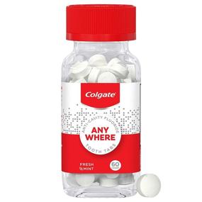 img 4 attached to Colgate Anywhere Fluoride Travel Toothpaste Tablets - Plastic Free, Eco Friendly Glass Jar, Fresh Mint - 60 count