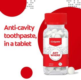 img 3 attached to Colgate Anywhere Fluoride Travel Toothpaste Tablets - Plastic Free, Eco Friendly Glass Jar, Fresh Mint - 60 count