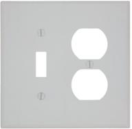 🔳 leviton 80505-w 2-gang midway size combo wallplate | 1-toggle & 1-duplex | white логотип