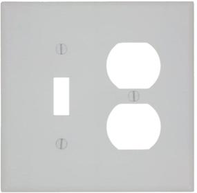 img 1 attached to 🔳 Leviton 80505-W 2-Gang Midway Size Combo Wallplate | 1-Toggle & 1-Duplex | White