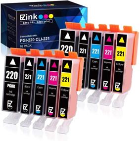 img 4 attached to 🖨️ E-Z Ink (TM) Compatible Ink Cartridge Replacement for Canon PGI-220 and CLI-221 (PIXMA MX860 MX870 MP620 MP560) - 10 Pack (2 L Blk, 2 Cyn, 2 Mag, 2 Yel, 2 S Blk)