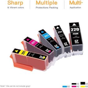 img 2 attached to 🖨️ E-Z Ink (TM) Compatible Ink Cartridge Replacement for Canon PGI-220 and CLI-221 (PIXMA MX860 MX870 MP620 MP560) - 10 Pack (2 L Blk, 2 Cyn, 2 Mag, 2 Yel, 2 S Blk)