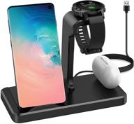 elobeth charger station: 3-in-1 wireless charger stand for 🔌 garmin venu sq, forerunner 745, vivoactive 3, fenix 5/6/6s/6x watches. logo