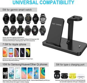 img 2 attached to EloBeth Charger Station: 3-in-1 Wireless Charger Stand for 🔌 Garmin Venu Sq, Forerunner 745, Vivoactive 3, Fenix 5/6/6S/6X Watches.