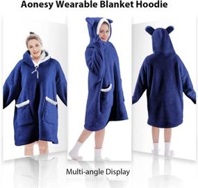 img 3 attached to Oversized Blanket Wearable Sweatshirt Sleeves Bedding
