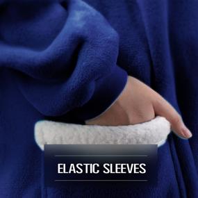 img 1 attached to Oversized Blanket Wearable Sweatshirt Sleeves Bedding
