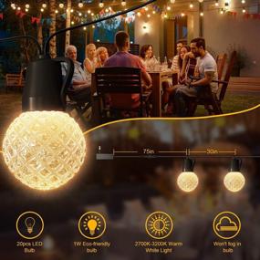 img 2 attached to LAMYAR 50FT Commercial Grade Weatherproof Shatterproof G40 LED Patio String Lights with 1W 20 Globe Bulbs - Ideal for Backyard Garden Bistro Cafe Party Wedding Christmas Decor