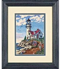 img 1 attached to 🧵 Dimensions Gold Collection Cross Stitch Kit: Beacon at Rocky Point - 18 Count White Aida, 5'' x 7''