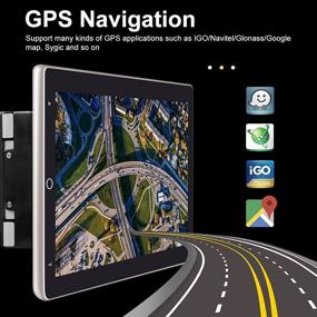 img 1 attached to 10-дюймовый сенсорный экран, поворотный GPS Android 9.1 автомобильный стерео – универсальная двойная Дин Android машинная радиосистема