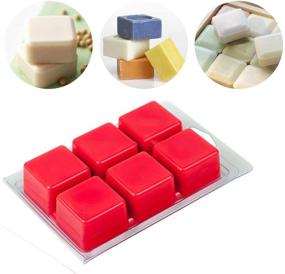 img 2 attached to 🕯️ Perkisboby 50 Packs Wax Melt Clamshells Molds Square - Premium 6 Cavity Clear Plastic Cube Tray for Candle-Making & Soap