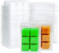🕯️ perkisboby 50 packs wax melt clamshells molds square - premium 6 cavity clear plastic cube tray for candle-making & soap logo