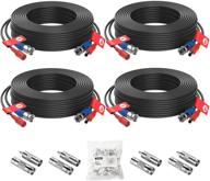 🔌 zosi 4 pack 60 feet 18m 4k 8mp 5mp 1080p all-in-one cctv video power cables with bnc extension security wire cord for video surveillance camera dvr system, including bnc rca connector and 100pcs cable clips logo