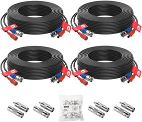 img 4 attached to 🔌 ZOSI 4 Pack 60 Feet 18m 4K 8MP 5MP 1080P All-in-One CCTV Video Power Cables with BNC Extension Security Wire Cord for Video Surveillance Camera DVR System, Including BNC RCA Connector and 100pcs Cable Clips