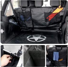 img 3 attached to Waterproof Dog Seat Covers for 2007-UP Jeep Wrangler JK JL 4-Door – Heavy Duty Oxford Hammock, Stain-Resistant, Odorless, Pet Proof