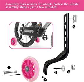 img 2 attached to 🚲 HAWENS Bike Training Wheels: Adjustable Stabilizer Kit for 12-20 inch Single Speed Bikes with Mute Flash Wheels