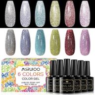 💎 shimmer in style: msruioo 6pcs diamond color gel set, glitter gel nail polish with fashionable diamond nail art design - ideal gifts for women, manicure salon & diy at home (8ml-0.28fl.oz) logo