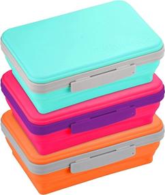 img 4 attached to 📦 It's Academic Flexi Storage Box with Lid and Collapsible Pencil Case Design, Ideal for Craft and School Supplies, Pack of 3