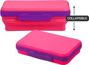 img 3 attached to 📦 It's Academic Flexi Storage Box with Lid and Collapsible Pencil Case Design, Ideal for Craft and School Supplies, Pack of 3