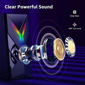 img 1 attached to 🔊 LED Computer Speakers with Volume Control, LENRUE PC Speakers - USB Powered, 3.5 mm AUX Input - Ideal for Gaming, Desktop, Laptop