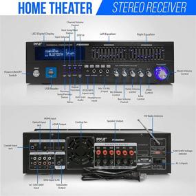 img 3 attached to 2000W 6-Channel Bluetooth Hybrid Home Amplifier - Home Audio Rack Mount Receiver with Radio, USB/AUX/RCA/Mic Inputs, Dual 10 Band EQ, Optical/Coaxial, AC-3, DVD - Pyle PT6060CHAE